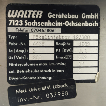 Инъектор Walter Pokelinjektor 12/300 (Германия)